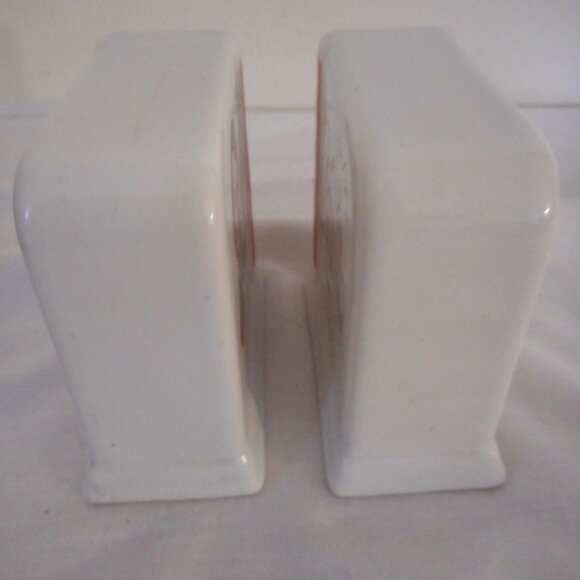 Vintage art deco white red ceramic Salt & Pepper - Picture 3 of 8